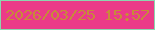 文字の大きさ：5、枠の色：8bd6af、背景の色：eb3b88、文字の色：c78b39 無料ブログパーツのブログ時計