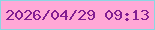文字の大きさ：4、枠の色：8bd6e2、背景の色：ffa8d6、文字の色：831d91 無料ブログパーツのブログ時計