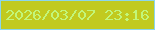 文字の大きさ：5、枠の色：8bd6ec、背景の色：c1ca1f、文字の色：c2f67a 無料ブログパーツのブログ時計