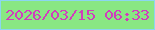 文字の大きさ：4、枠の色：8bd6f1、背景の色：89e783、文字の色：d23cbd 無料ブログパーツのブログ時計
