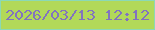 文字の大きさ：3、枠の色：8bd9b6、背景の色：b2d959、文字の色：8273bf 無料ブログパーツのブログ時計