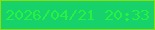 文字の大きさ：4、枠の色：8bde0b、背景の色：17d16b、文字の色：25f243 無料ブログパーツのブログ時計