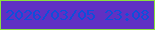 文字の大きさ：5、枠の色：8be03d、背景の色：6030c3、文字の色：0e4fda 無料ブログパーツのブログ時計