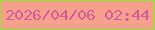 文字の大きさ：1、枠の色：8be934、背景の色：f7a18d、文字の色：d15b9c 無料ブログパーツのブログ時計