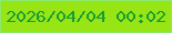 文字の大きさ：5、枠の色：8bea6c、背景の色：97e515、文字の色：199c34 無料ブログパーツのブログ時計