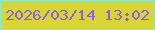 文字の大きさ：2、枠の色：8beac5、背景の色：d8d534、文字の色：8762dc 無料ブログパーツのブログ時計