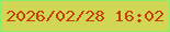文字の大きさ：4、枠の色：8bee6a、背景の色：d1d754、文字の色：ca3d00 無料ブログパーツのブログ時計