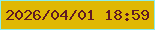 文字の大きさ：2、枠の色：8beeec、背景の色：e0b804、文字の色：611923 無料ブログパーツのブログ時計
