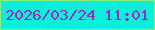文字の大きさ：3、枠の色：8bef75、背景の色：06f1db、文字の色：9330b9 無料ブログパーツのブログ時計