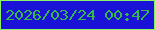 文字の大きさ：4、枠の色：8bf363、背景の色：1a12d6、文字の色：39b84a 無料ブログパーツのブログ時計