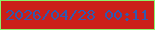 文字の大きさ：1、枠の色：8bf36a、背景の色：cb1f19、文字の色：3059af 無料ブログパーツのブログ時計