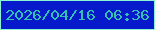 文字の大きさ：2、枠の色：8bf3d0、背景の色：071acb、文字の色：34c1b5 無料ブログパーツのブログ時計