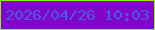 文字の大きさ：1、枠の色：8bf70e、背景の色：8106ca、文字の色：485cdf 無料ブログパーツのブログ時計