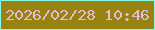 文字の大きさ：2、枠の色：8bf7e8、背景の色：97830f、文字の色：e2bada 無料ブログパーツのブログ時計
