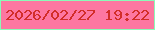 文字の大きさ：1、枠の色：8bfab8、背景の色：fd77a1、文字の色：d22d29 無料ブログパーツのブログ時計