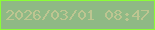 文字の大きさ：3、枠の色：8bfd37、背景の色：8fb985、文字の色：bdc591 無料ブログパーツのブログ時計