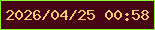 文字の大きさ：5、枠の色：8bfe31、背景の色：450514、文字の色：f7cb71 無料ブログパーツのブログ時計
