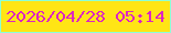 文字の大きさ：4、枠の色：8bffd6、背景の色：ffe515、文字の色：dc26c2 無料ブログパーツのブログ時計