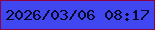 文字の大きさ：1、枠の色：8c0344、背景の色：4147f0、文字の色：0a0824 無料ブログパーツのブログ時計