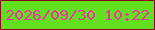 文字の大きさ：4、枠の色：8c051d、背景の色：61e020、文字の色：f1349e 無料ブログパーツのブログ時計
