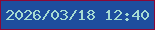 文字の大きさ：1、枠の色：8c0836、背景の色：1e4e9e、文字の色：a6dbd2 無料ブログパーツのブログ時計