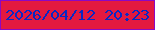 文字の大きさ：5、枠の色：8c08c4、背景の色：e31940、文字の色：0928c4 無料ブログパーツのブログ時計