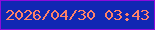 文字の大きさ：1、枠の色：8c0bda、背景の色：1127b3、文字の色：fe8269 無料ブログパーツのブログ時計