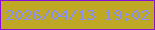 文字の大きさ：5、枠の色：8c0dd6、背景の色：bfa825、文字の色：8990f5 無料ブログパーツのブログ時計
