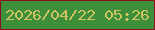 文字の大きさ：5、枠の色：8c0e20、背景の色：3d8f39、文字の色：d0c362 無料ブログパーツのブログ時計