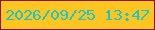 文字の大きさ：5、枠の色：8c1215、背景の色：fbc621、文字の色：1cc6c8 無料ブログパーツのブログ時計