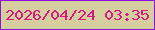 文字の大きさ：3、枠の色：8c12de、背景の色：d6ce9e、文字の色：d41b80 無料ブログパーツのブログ時計