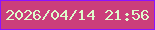 文字の大きさ：5、枠の色：8c12ff、背景の色：cb3e7b、文字の色：ddfbcc 無料ブログパーツのブログ時計
