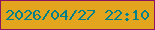 文字の大きさ：1、枠の色：8c1361、背景の色：e3a41e、文字の色：00808a 無料ブログパーツのブログ時計