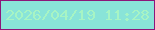 文字の大きさ：4、枠の色：8c167a、背景の色：89e4d8、文字の色：a7f4c4 無料ブログパーツのブログ時計