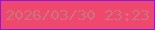 文字の大きさ：3、枠の色：8c16e7、背景の色：f0486c、文字の色：ca7483 無料ブログパーツのブログ時計
