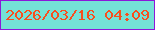 文字の大きさ：1、枠の色：8c18d9、背景の色：74e2d6、文字の色：f94e1e 無料ブログパーツのブログ時計