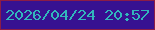 文字の大きさ：4、枠の色：8c1c46、背景の色：371191、文字の色：32b6bc 無料ブログパーツのブログ時計