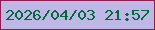 文字の大きさ：4、枠の色：8c1e51、背景の色：bfb7e5、文字の色：04683f 無料ブログパーツのブログ時計