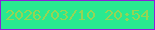 文字の大きさ：4、枠の色：8c20d9、背景の色：29e990、文字の色：96d454 無料ブログパーツのブログ時計