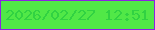 文字の大きさ：1、枠の色：8c22e3、背景の色：51e847、文字の色：31d242 無料ブログパーツのブログ時計