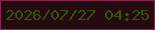 文字の大きさ：2、枠の色：8c244b、背景の色：240b0f、文字の色：385311 無料ブログパーツのブログ時計