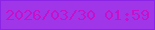 文字の大きさ：3、枠の色：8c24e6、背景の色：9f36e8、文字の色：c511cb 無料ブログパーツのブログ時計