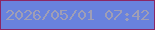 文字の大きさ：2、枠の色：8c2664、背景の色：6982dd、文字の色：9f9eb6 無料ブログパーツのブログ時計