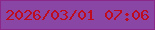 文字の大きさ：3、枠の色：8c278a、背景の色：8946a4、文字の色：be0b1e 無料ブログパーツのブログ時計