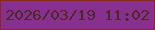 文字の大きさ：2、枠の色：8c2914、背景の色：88308d、文字の色：4d2824 無料ブログパーツのブログ時計