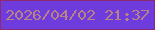 文字の大きさ：1、枠の色：8c2971、背景の色：6e3cdc、文字の色：b78384 無料ブログパーツのブログ時計
