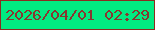 文字の大きさ：3、枠の色：8c2b1f、背景の色：01eb81、文字の色：883730 無料ブログパーツのブログ時計