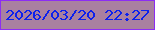 文字の大きさ：5、枠の色：8c2df3、背景の色：a980a0、文字の色：0b20ed 無料ブログパーツのブログ時計