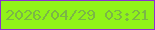 文字の大きさ：5、枠の色：8c30d1、背景の色：91f319、文字の色：7bb746 無料ブログパーツのブログ時計