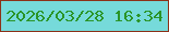 文字の大きさ：2、枠の色：8c3118、背景の色：76dada、文字の色：2a9427 無料ブログパーツのブログ時計